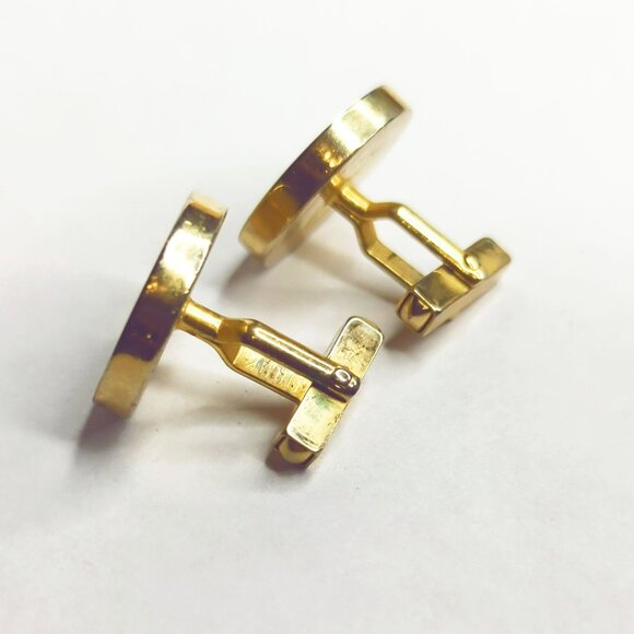 Vintage Swank Gold & Black Lion Crest Cufflinks - Picture 5 of 5